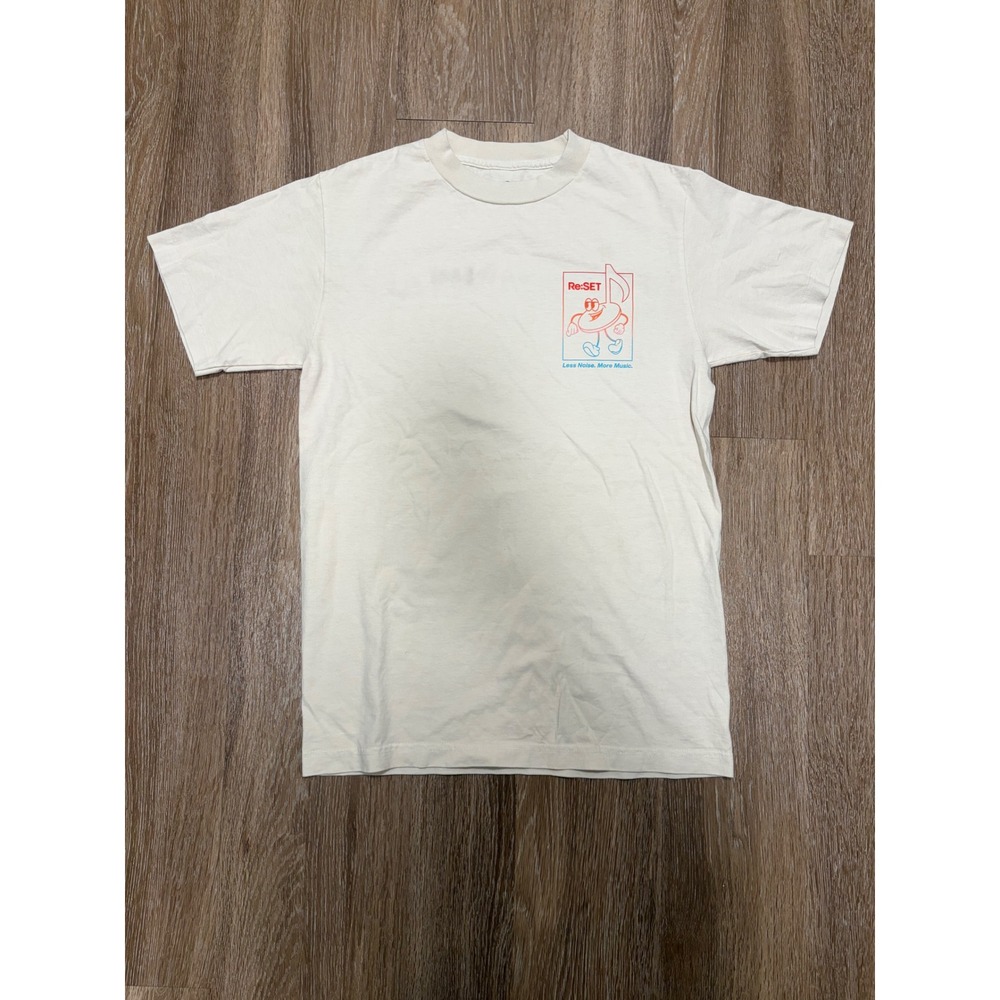 Re:SET‎ Concert Series Music Festival Graphic T-Shirt Mens Small Cream Cotton